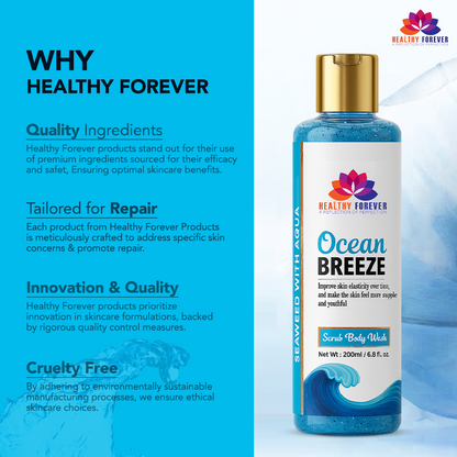 Ocean Breeze – Seaweed with Aqua Scrub Body Wash