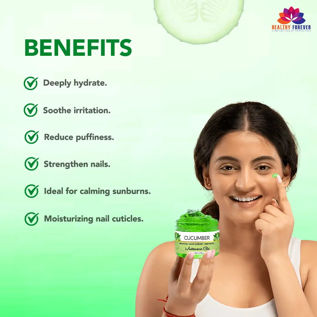 Homemade Pure Aloe Vera And Cucumber Gel