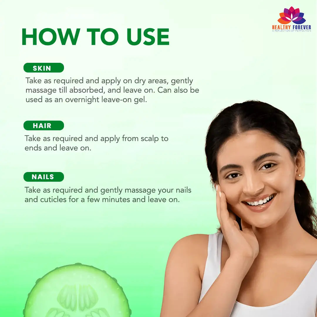 Homemade Pure Aloe Vera And Cucumber Gel