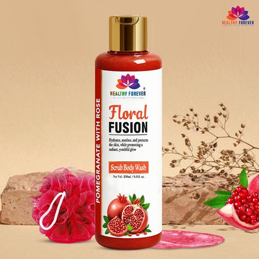 Floral Fusion – Pomegranate with Rose Scrub Body Wash